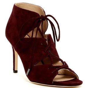 Via Spiga 'Vibe' Lace-Up Pump in Burnt Umber Suede